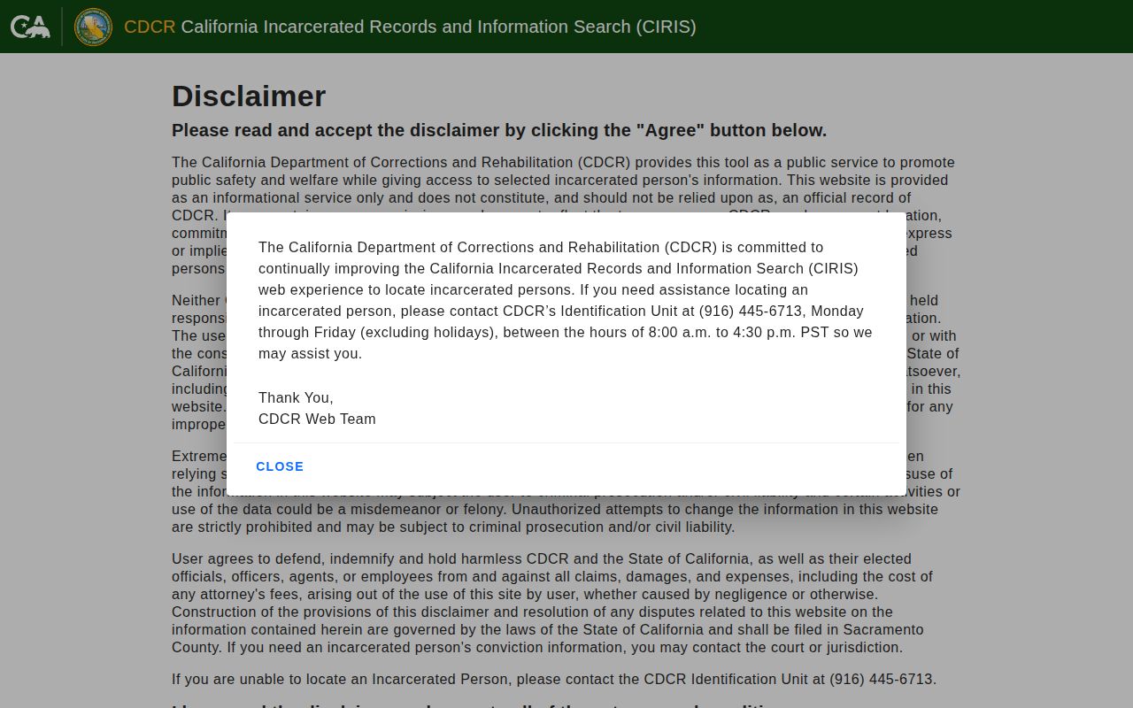 CDCR search for Mono County state-prison records